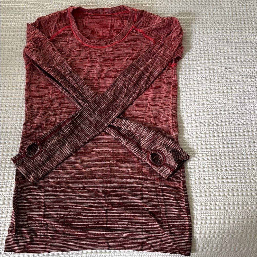 Lululemon Red Ribbed T-Shirt
